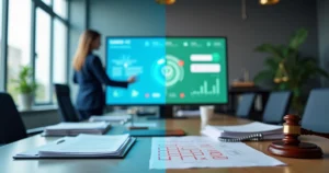 Comparação entre cobrança moderna digital e cobrança tradicional em escritório jurídico