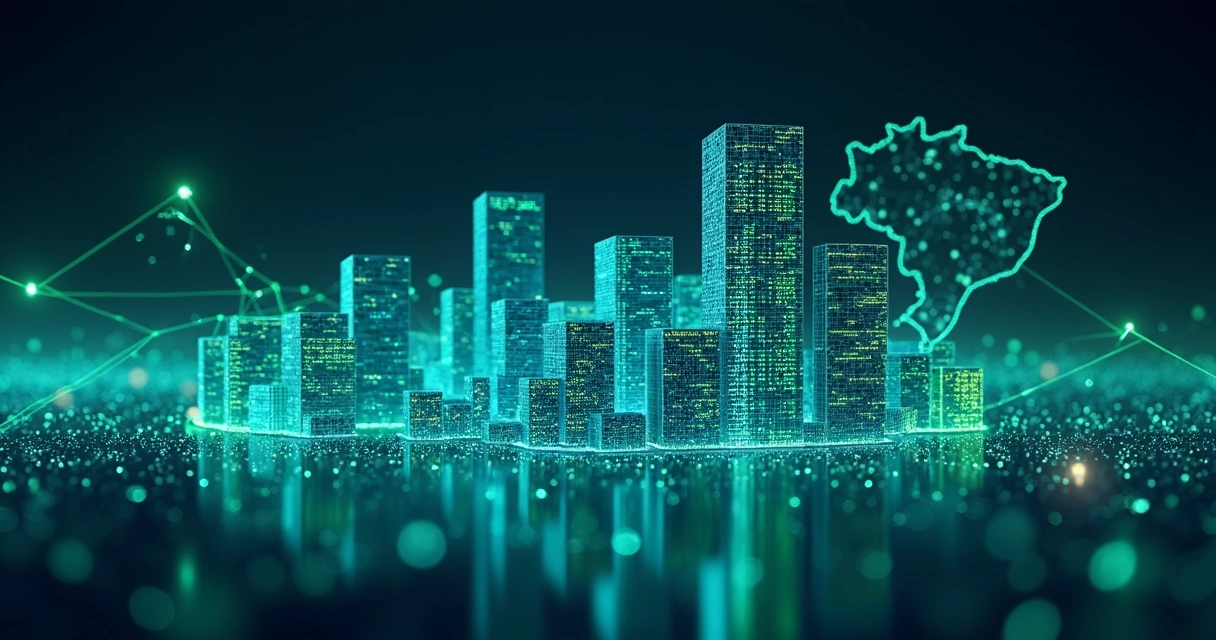Visualização abstrata de grafos financeiros com IA reduzindo inadimplência em fintechs de crédito