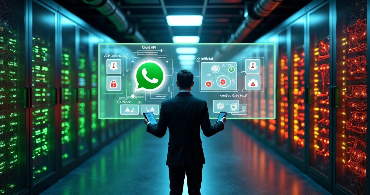 Comparação visual entre API oficial e não oficial do WhatsApp em painéis de servidor